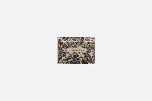 Dior Map Five-Slot Card Holder • Beige and Black Plan de Paris Printed Calfskin