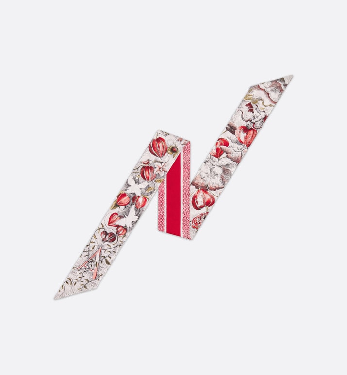 ABCDior A Alkékenge - Amour Mitzah Scarf • Ivory Multicolor Silk Twill