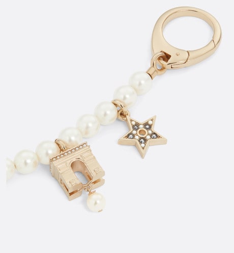 Plan de Paris Bag Jewelry • Gold-Finish Metal with White Resin Pearls and Silver-Tone Crystals