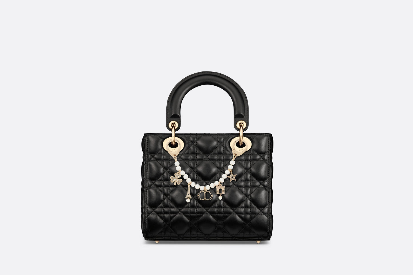 Plan de Paris Bag Jewelry • Gold-Finish Metal with White Resin Pearls and Silver-Tone Crystals