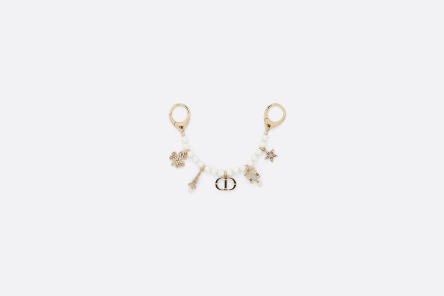 Plan de Paris Bag Jewelry • Gold-Finish Metal with White Resin Pearls and Silver-Tone Crystals