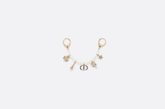 Plan de Paris Bag Jewelry • Gold-Finish Metal with White Resin Pearls and Silver-Tone Crystals