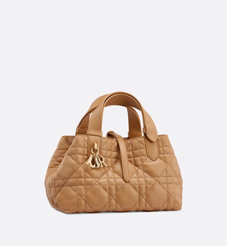 Small Dior Toujours Bag • Medium Tan Macrocannage Calfskin