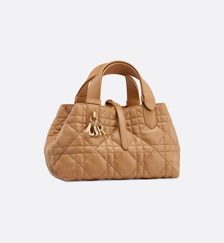 Small Dior Toujours Bag • Medium Tan Macrocannage Calfskin