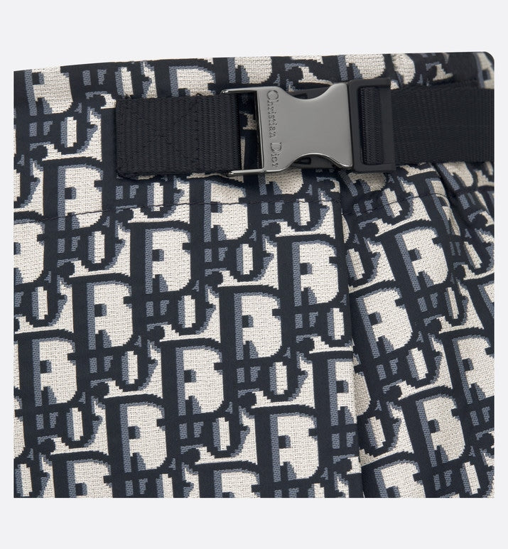 Skort • Blue and Ecru Technical Taffeta Jacquard with Dior Oblique Motif