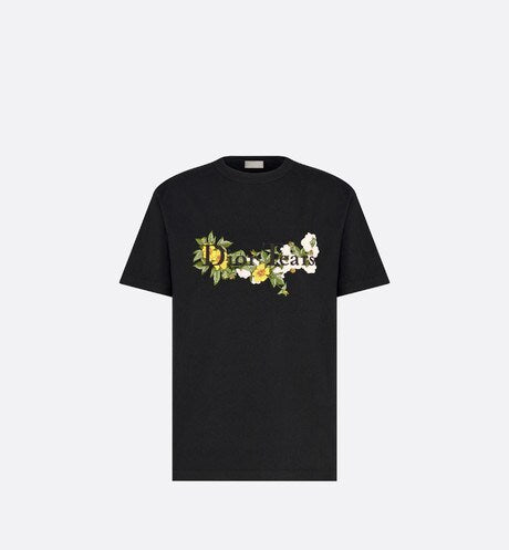 Relaxed-Fit DIOR TEARS T-Shirt • Black Slub Cotton Jersey