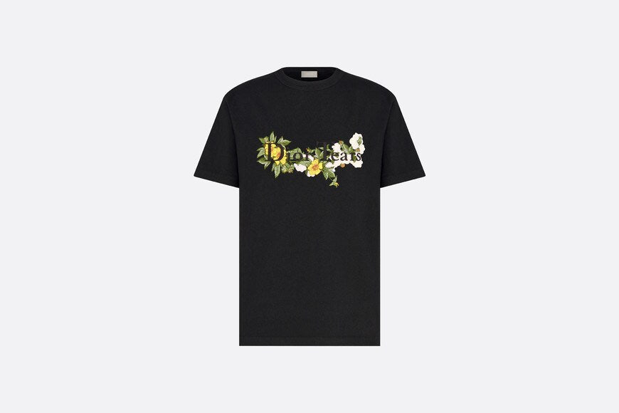 Relaxed-Fit DIOR TEARS T-Shirt • Black Slub Cotton Jersey