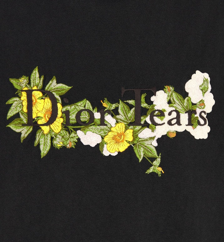 Relaxed-Fit DIOR TEARS T-Shirt • Black Slub Cotton Jersey