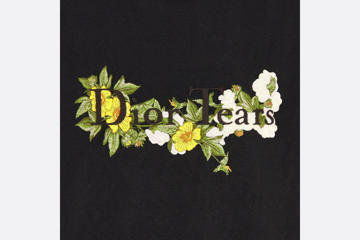 Relaxed-Fit DIOR TEARS T-Shirt • Black Slub Cotton Jersey