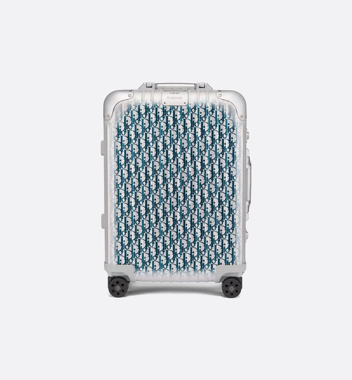 DIOR AND RIMOWA Carry-On Luggage • Gradient Blue Dior Oblique Aluminum