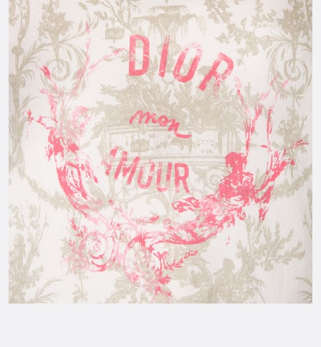 Kid's T-Shirt • Beige Cotton Jersey with White Toile de Jouy Print