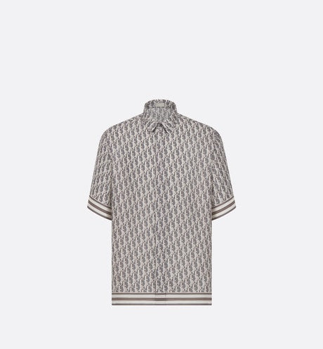 Dior Oblique Short-Sleeved Shirt • Gray Silk Twill