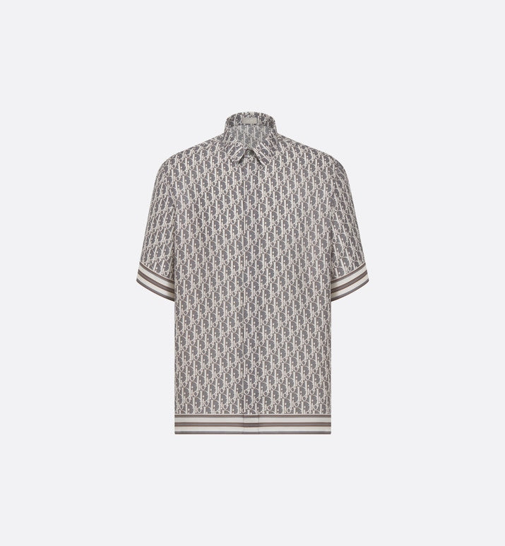 Dior Oblique Short-Sleeved Shirt • Gray Silk Twill