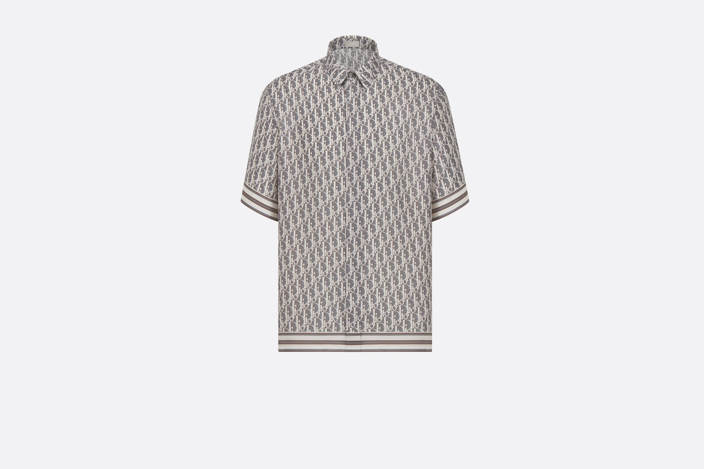 Dior Oblique Short-Sleeved Shirt • Gray Silk Twill