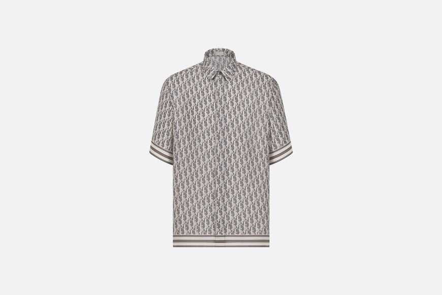 Dior Oblique Short-Sleeved Shirt • Gray Silk Twill