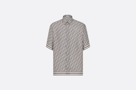 Dior Oblique Short-Sleeved Shirt • Gray Silk Twill