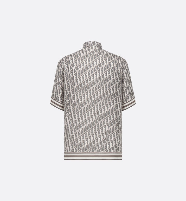 Dior Oblique Short-Sleeved Shirt • Gray Silk Twill