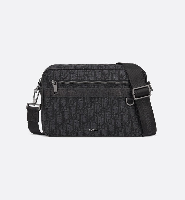 Maxi Safari Bag with Strap • Black Dior Oblique Jacquard