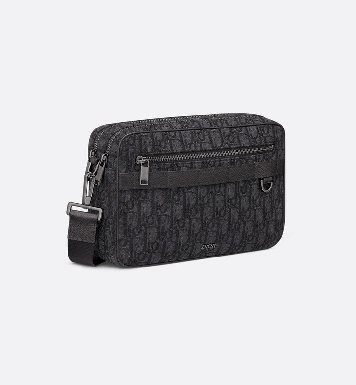 Maxi Safari Bag with Strap • Black Dior Oblique Jacquard