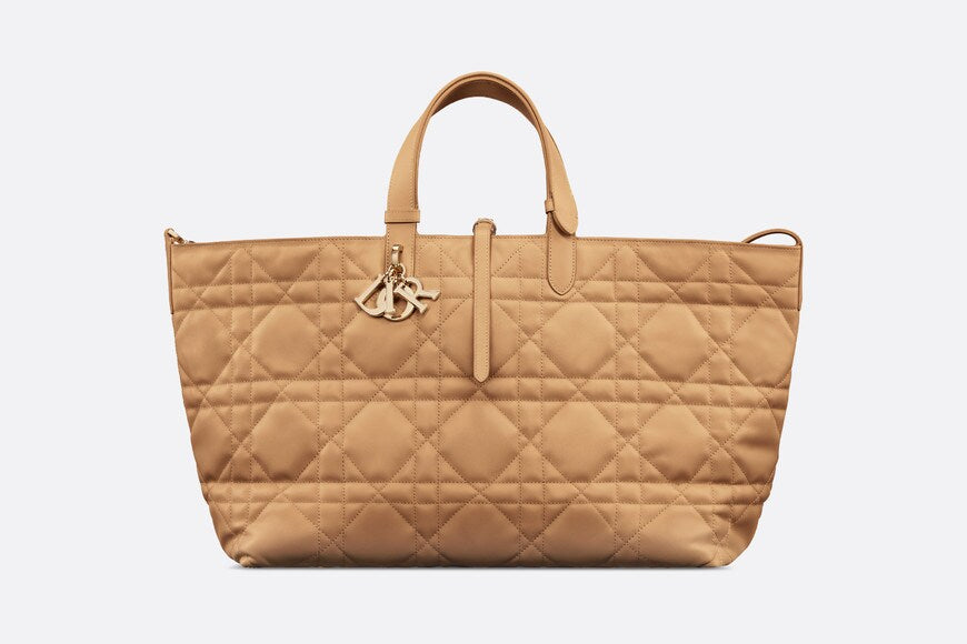 Large Dior Toujours Bag • Medium Tan Macrocannage Calfskin
