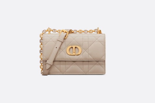 Miss Caro Mini Bag • Powder Beige Macrocannage Lambskin