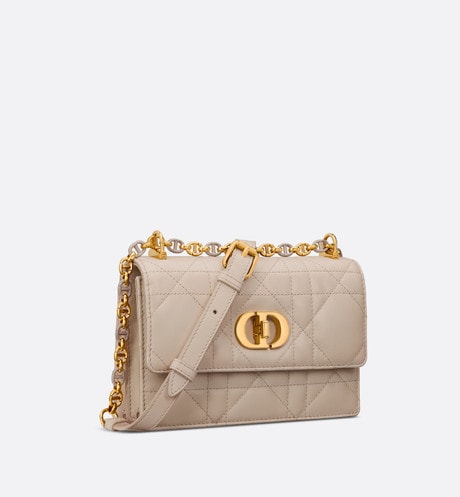 Miss Caro Mini Bag • Powder Beige Macrocannage Lambskin