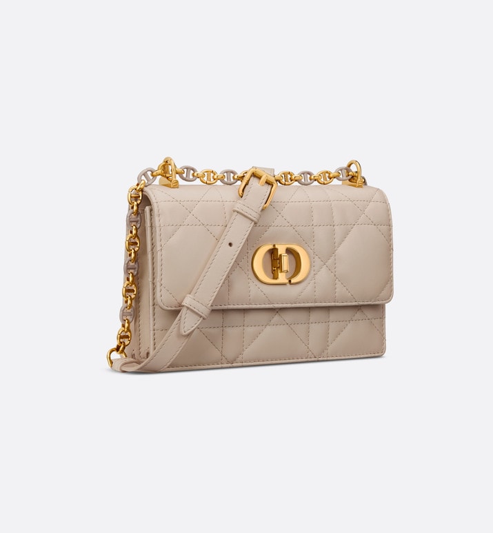 Miss Caro Mini Bag • Powder Beige Macrocannage Lambskin