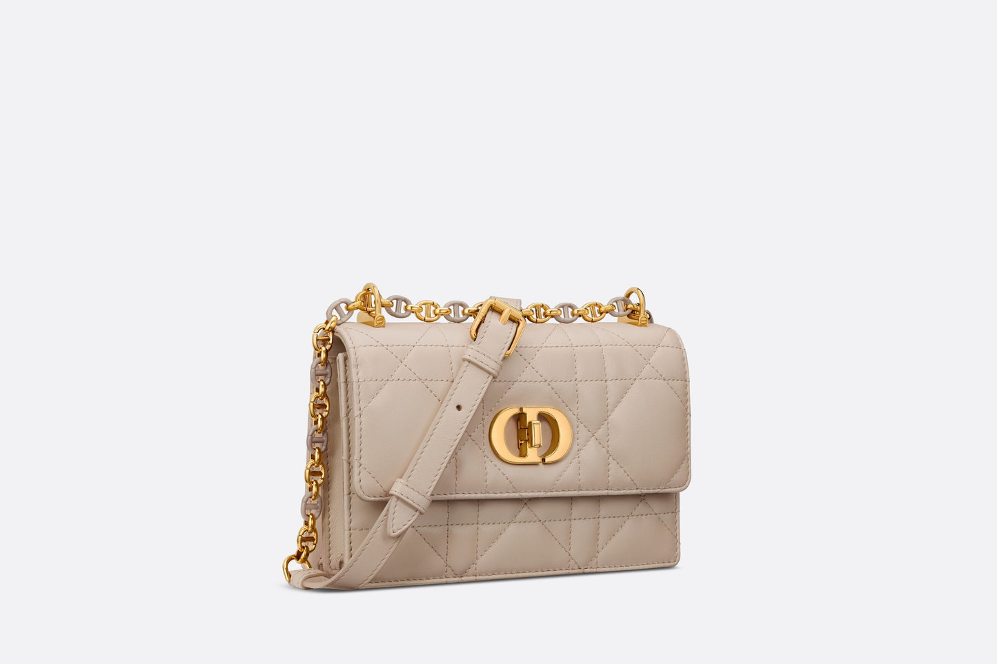 Miss Caro Mini Bag • Powder Beige Macrocannage Lambskin