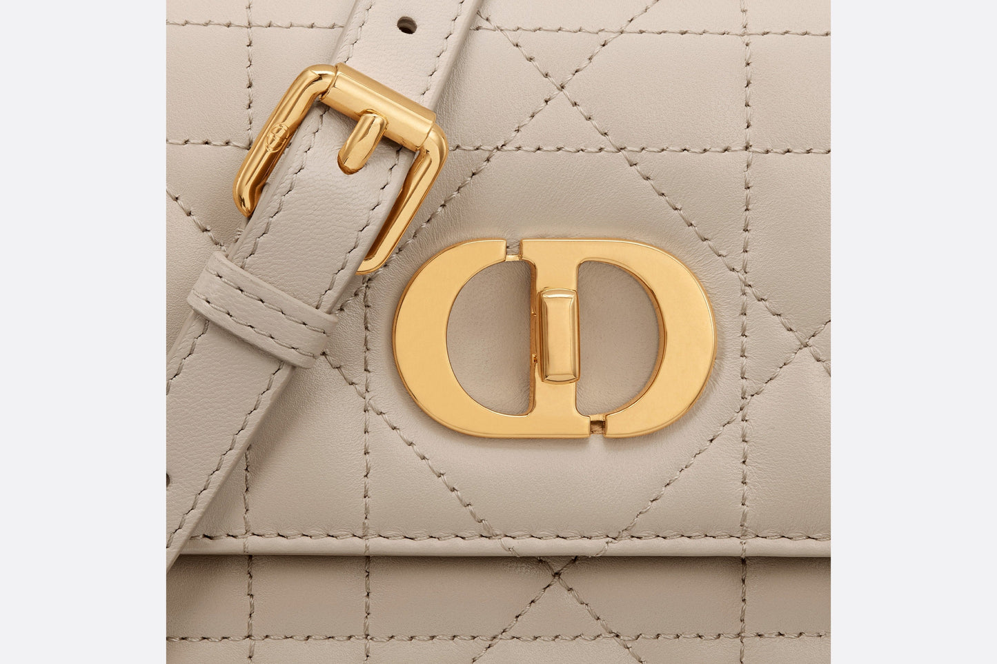 Miss Caro Mini Bag • Powder Beige Macrocannage Lambskin