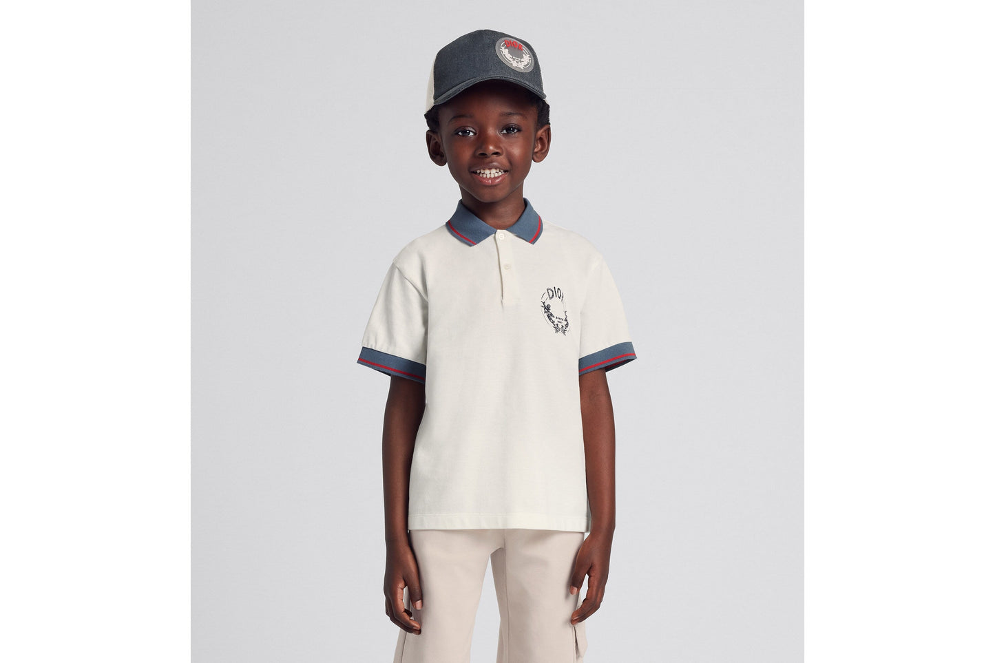 Kid's Polo Shirt • Ivory Cotton Piqué