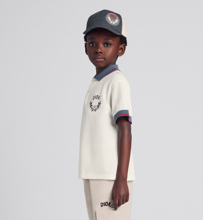Kid's Polo Shirt • Ivory Cotton Piqué