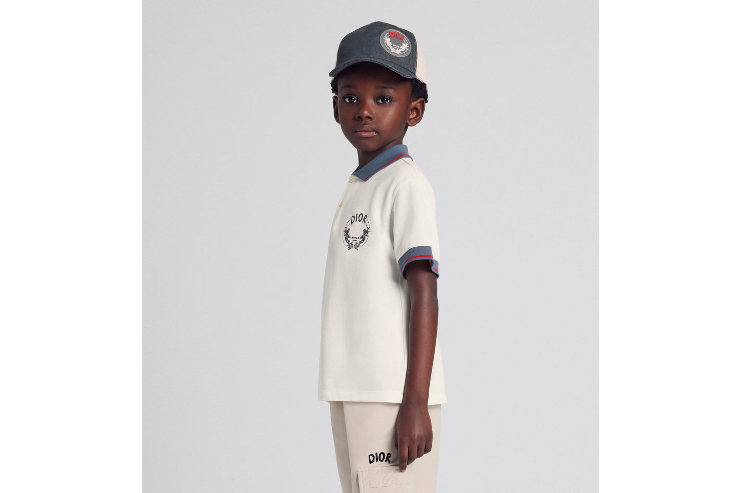 Kid's Polo Shirt • Ivory Cotton Piqué