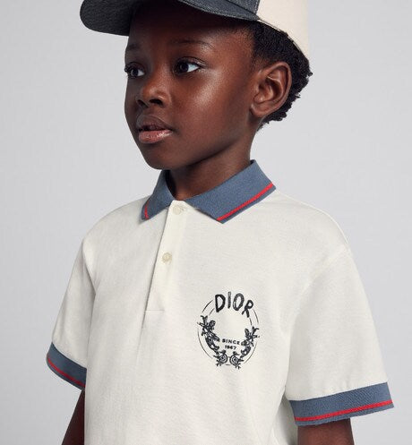 Kid's Polo Shirt • Ivory Cotton Piqué