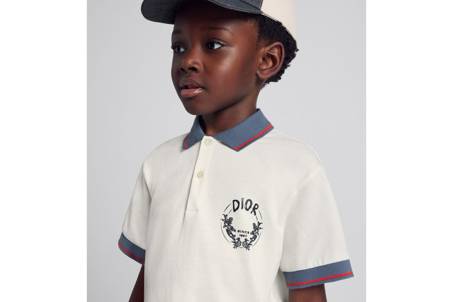 Kid's Polo Shirt • Ivory Cotton Piqué