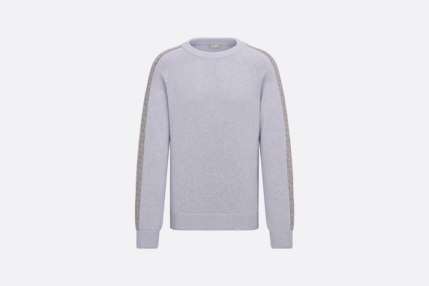 Sweater with Dior Oblique Inserts • Gray Cotton Jersey