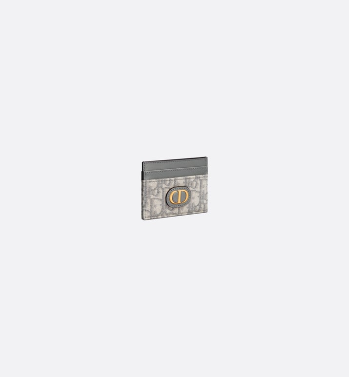 30 Montaigne Five-Slot Card Holder • Gray Dior Oblique Jacquard