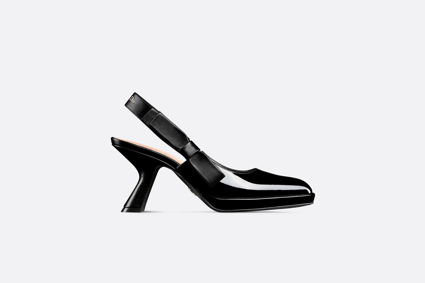 Sweet-D Slingback Pump • Black Patent Calfskin and Shiny Calfskin