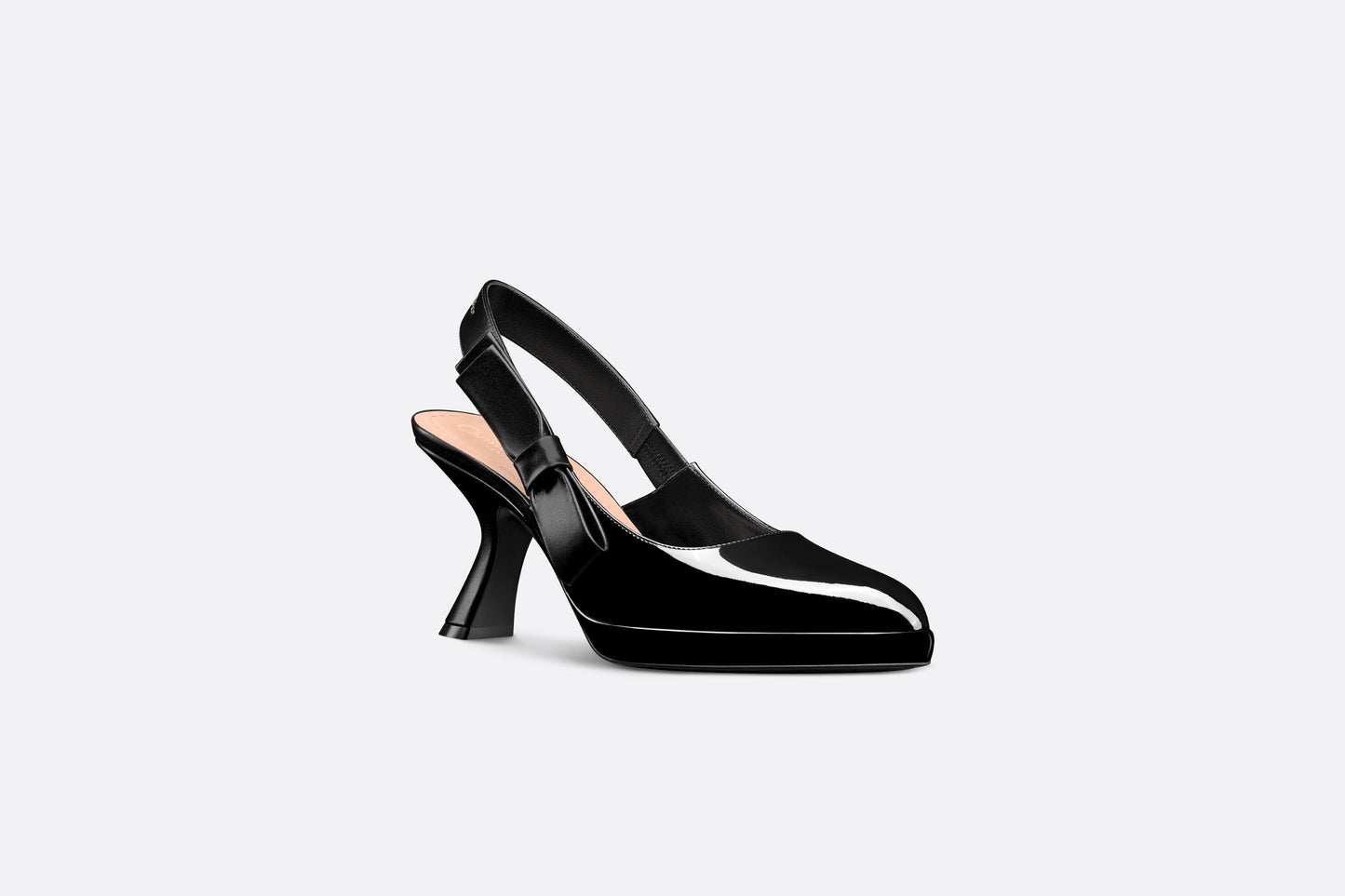 Sweet-D Slingback Pump • Black Patent Calfskin and Shiny Calfskin