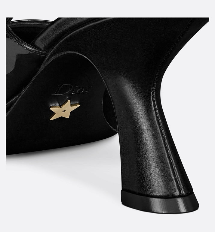 Sweet-D Slingback Pump • Black Patent Calfskin and Shiny Calfskin