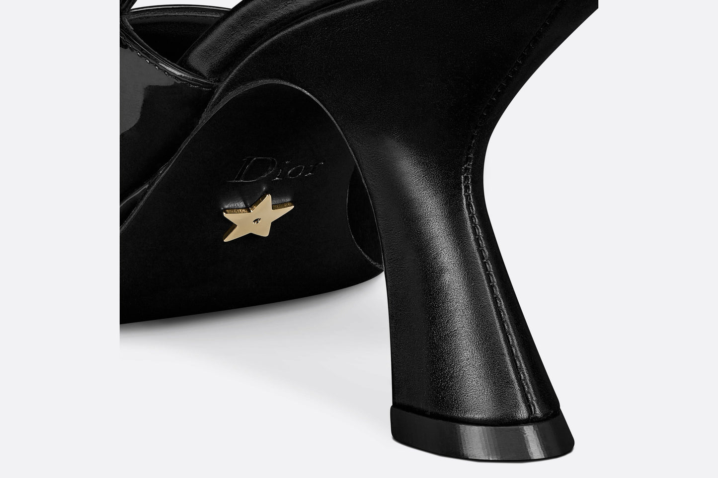 Sweet-D Slingback Pump • Black Patent Calfskin and Shiny Calfskin