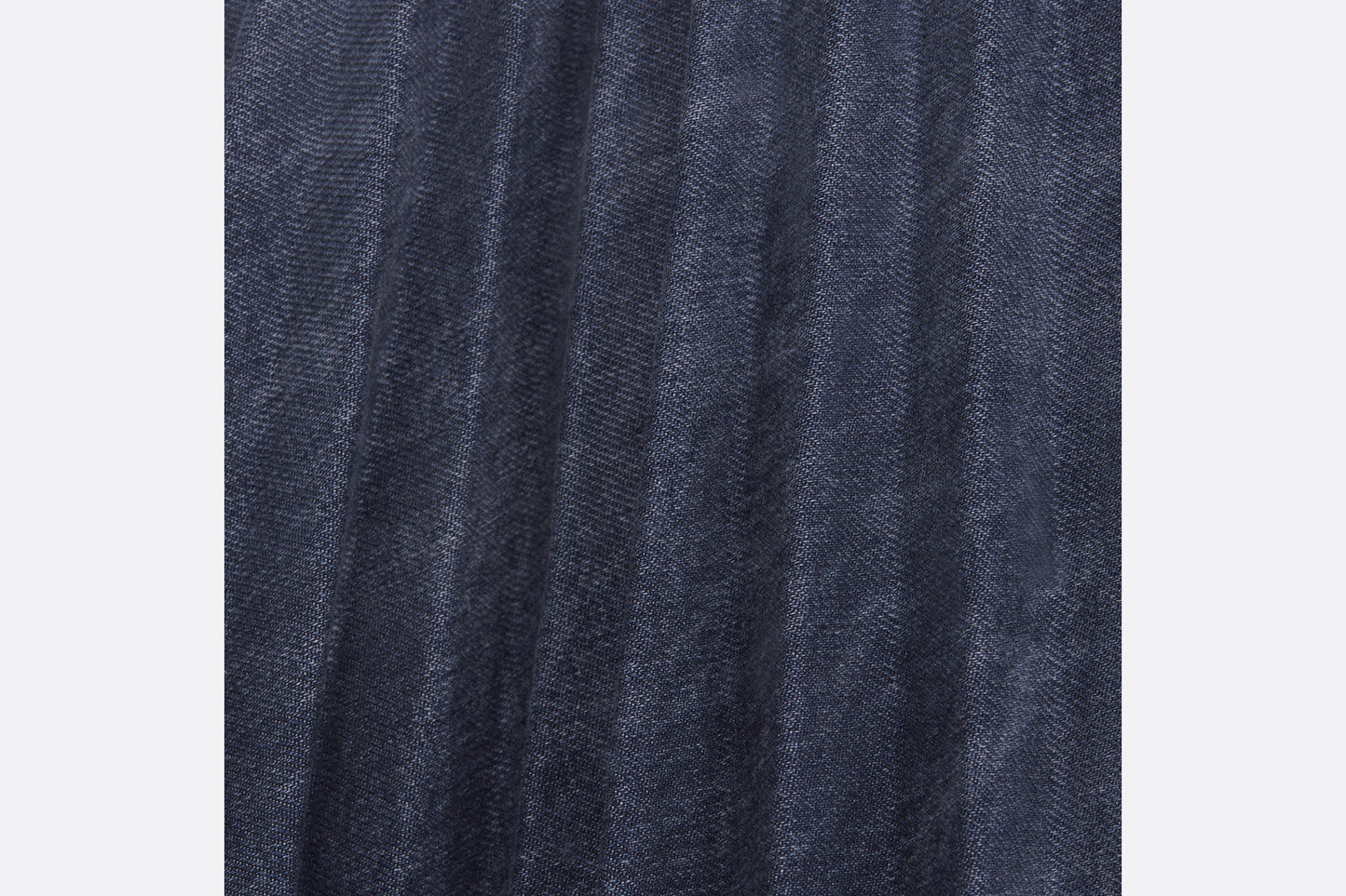 Pleated Mid-Length Skirt • Gradient Blue Cotton Denim