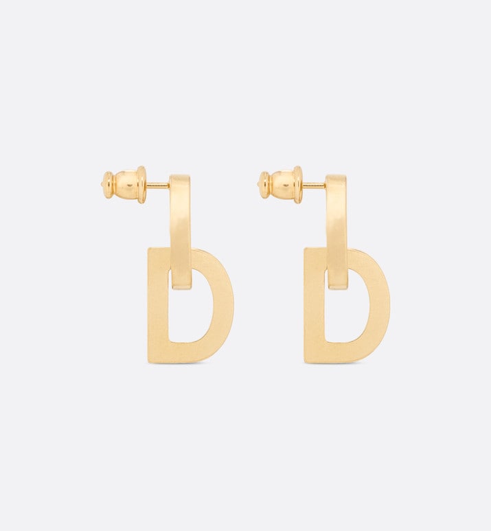 CD Lock Earrings • Gold-Finish Metal and Silver-Tone Crystals