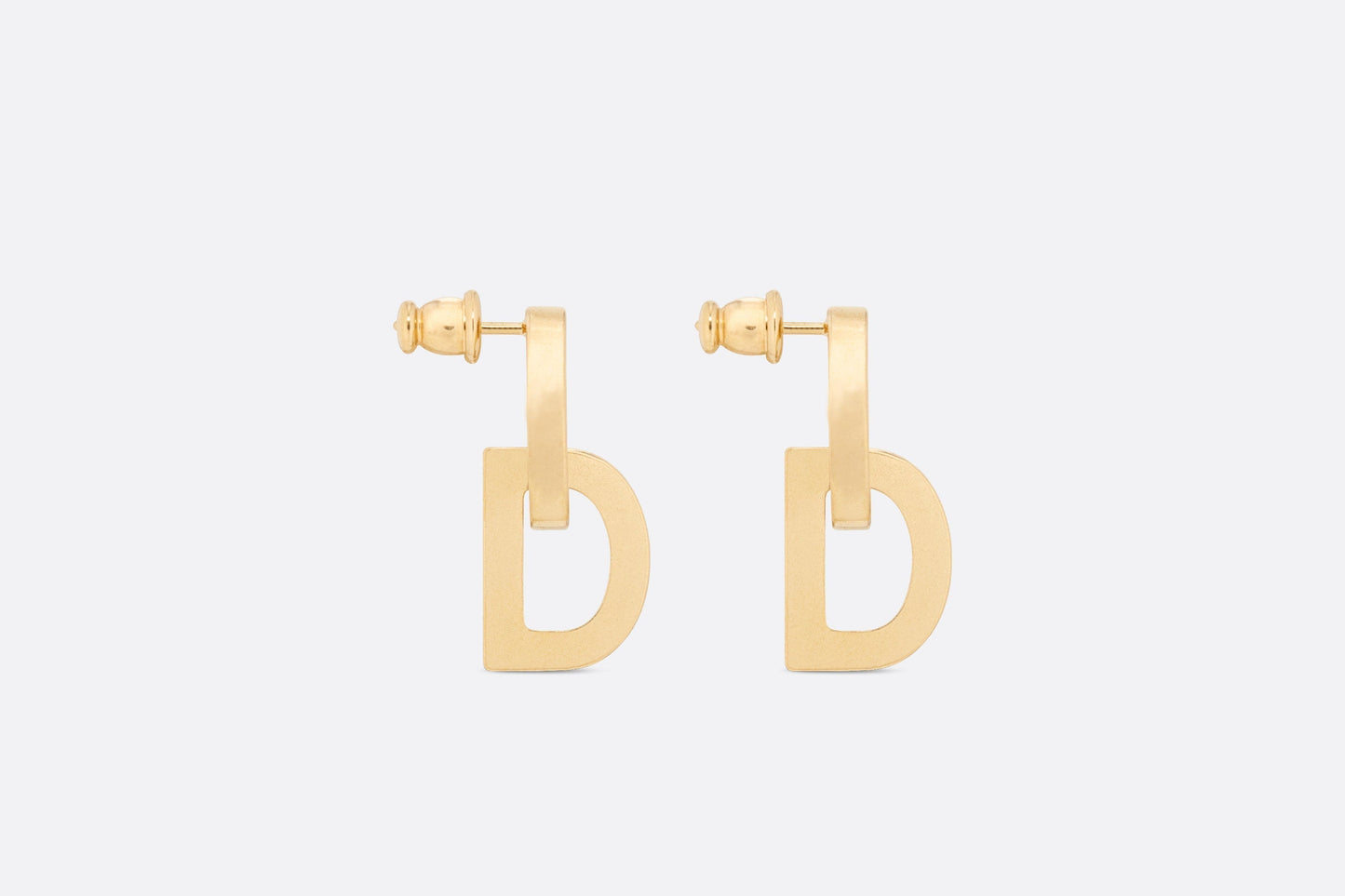 CD Lock Earrings • Gold-Finish Metal and Silver-Tone Crystals