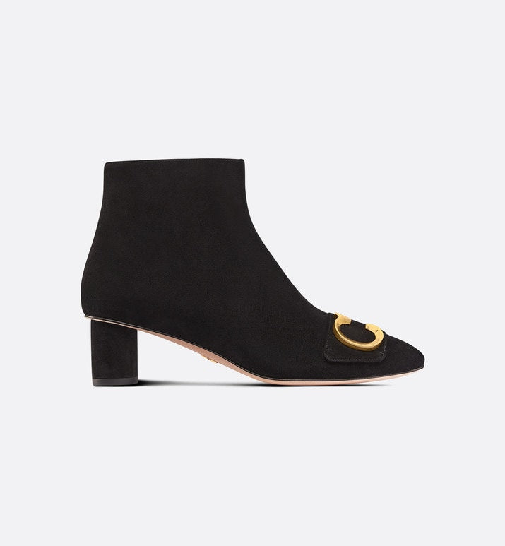 C'est Dior Heeled Ankle Boot • Black Suede Calfskin