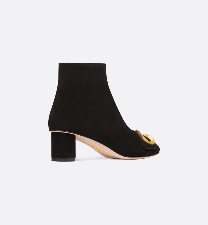 C'est Dior Heeled Ankle Boot • Black Suede Calfskin