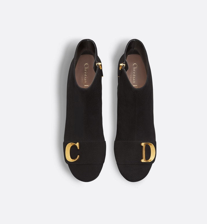 C'est Dior Heeled Ankle Boot • Black Suede Calfskin