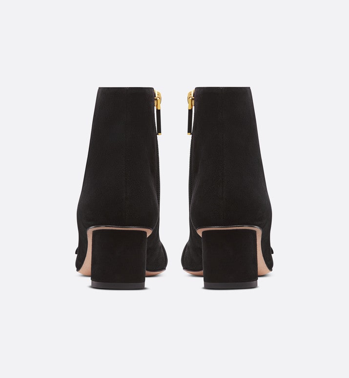 C'est Dior Heeled Ankle Boot • Black Suede Calfskin