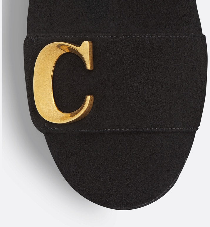 C'est Dior Heeled Ankle Boot • Black Suede Calfskin