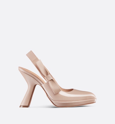 Sweet-D Slingback Pump • Nude Patent Calfskin and Shiny Calfskin