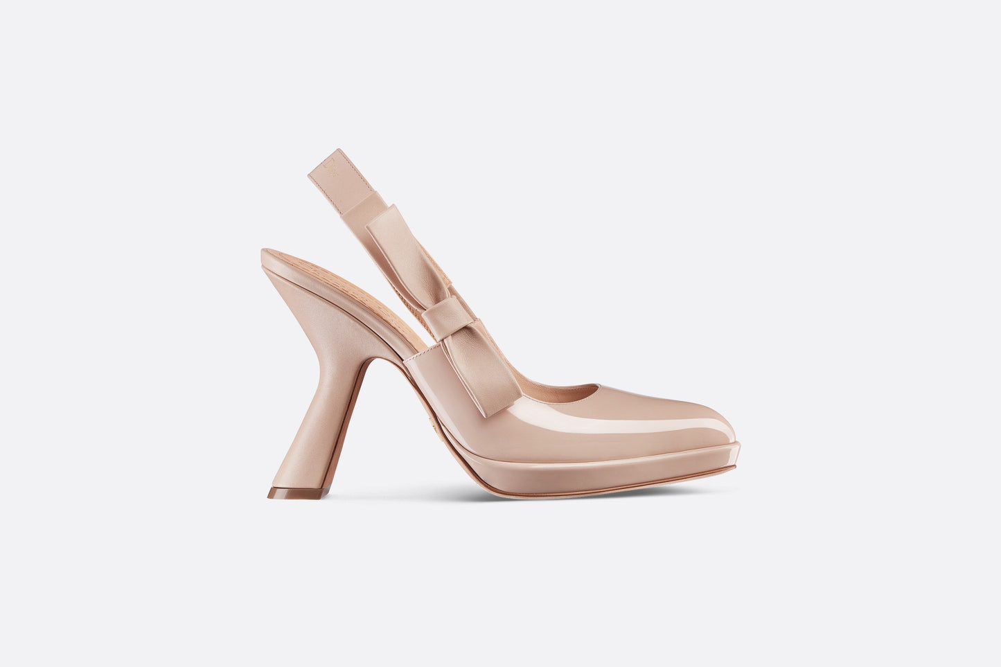 Sweet-D Slingback Pump • Nude Patent Calfskin and Shiny Calfskin